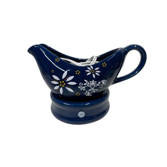 Temp-tations by Tara Classic Electric Gravy Boat w/Warmer Blue/Navy Excellent! - Picture 3 of 8